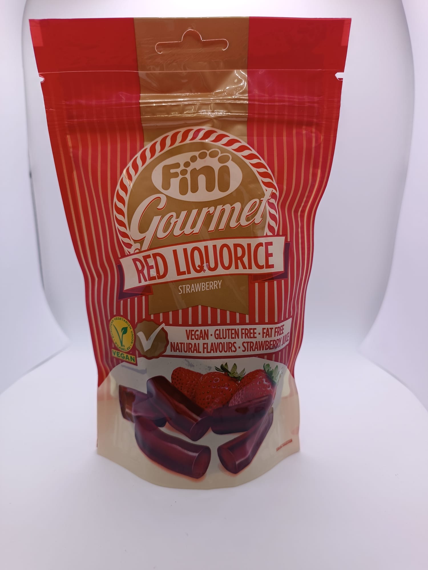 bolsa-regaliz-fresa-fini-gourmet Bolsa Fini Gourmet Red Liquorice sabor fresa vegano y sin gluten de 180 g