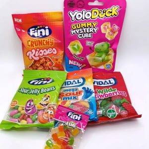 Pack de chuches sin gluten con gominolas Fini, Vidal y YoloDuck.
